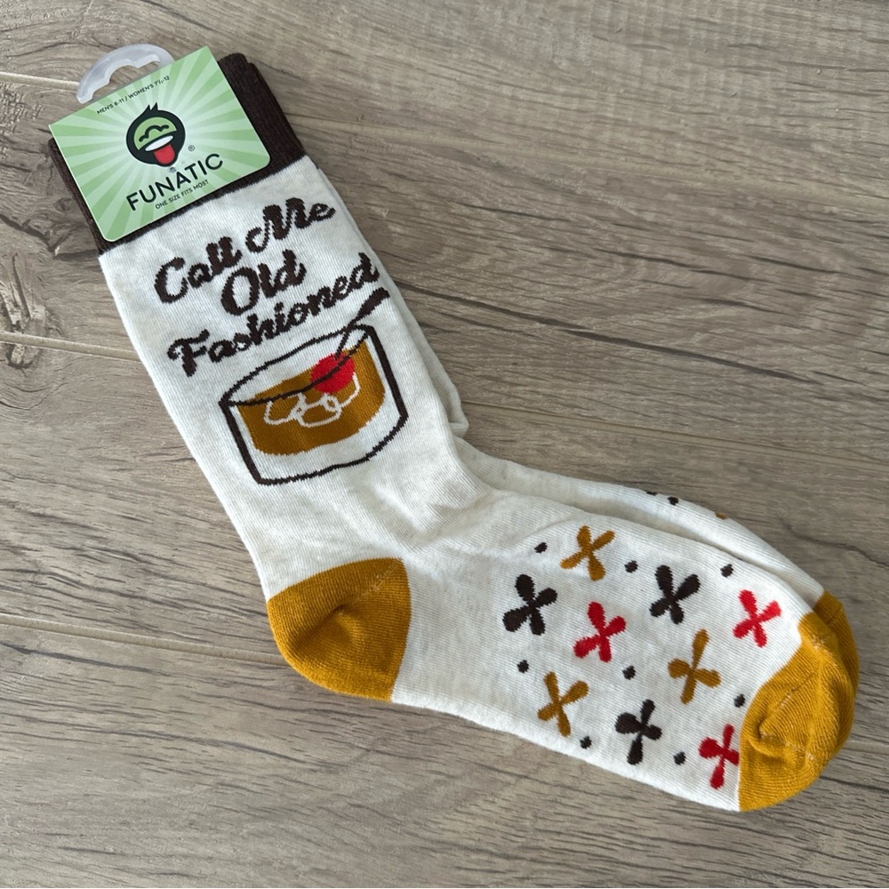 Funatic Call Me Old Fashioned Novelty Socks SIZE 6-11 (Men)/ 7.5-12 (Women) NEW
